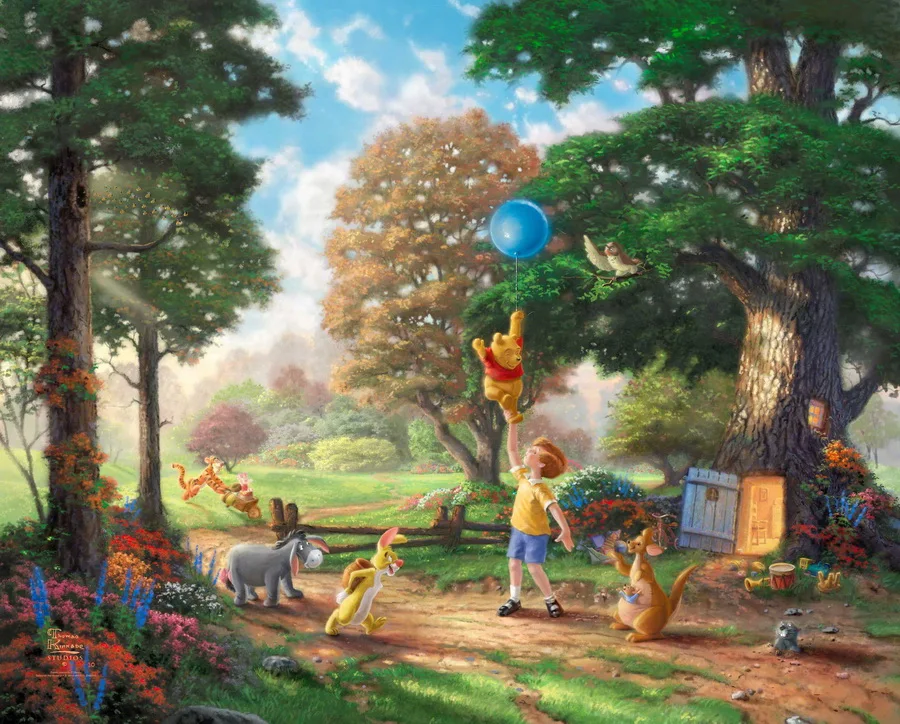 Покупайте художественные принты Thomas Kinkade Винни Пух Ii декор для подголовника
