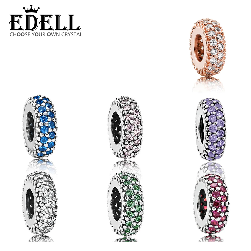 

EDELL 100% 925 Sterling Silver Inspiration Spacer Charm Loose Beads Fit Original Bracelet Pendant Authentic Jewelry Gift Women
