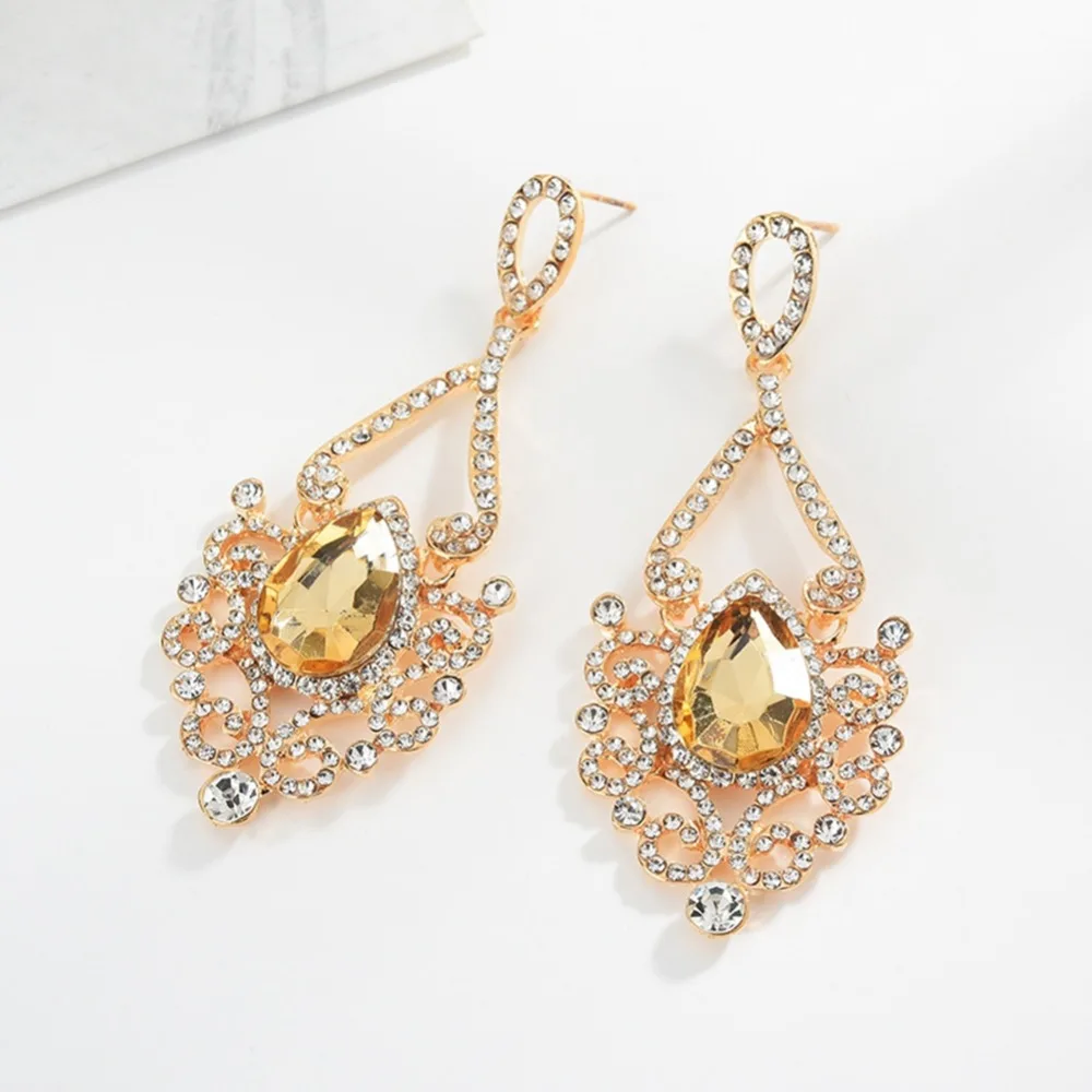 

New Hot Sale Oorbellen Aretes Earings Europe And The Exaggerated Luxury Banquet Symmetry Pattern Big Earrings Wild Fashion