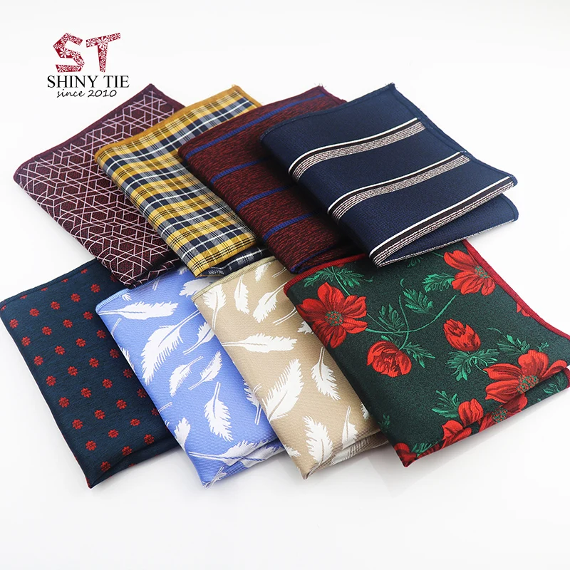 

2018 New Style Handsome Pocket Square 24*24cm Mens Floral Polyester Handkerchief Wedding Party Red Floral Hanky Tie Wholesale