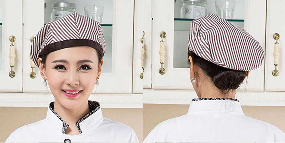 Высокая quality13-Colors полосатый Chef Hat Hotel Форма кулинарные шапки Ресторан общественного питания шляпа рабочая одежда шляпа Повседневное мягкие