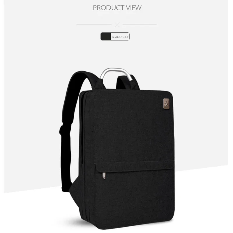 Мужской однотонный рюкзак для отдыха, бизнес, многофункциональная сумка для подростков, Женский офисный рюкзак для компьютера, ноутбука, водонепроницаемые сумки унисекс - Цвет: Черный