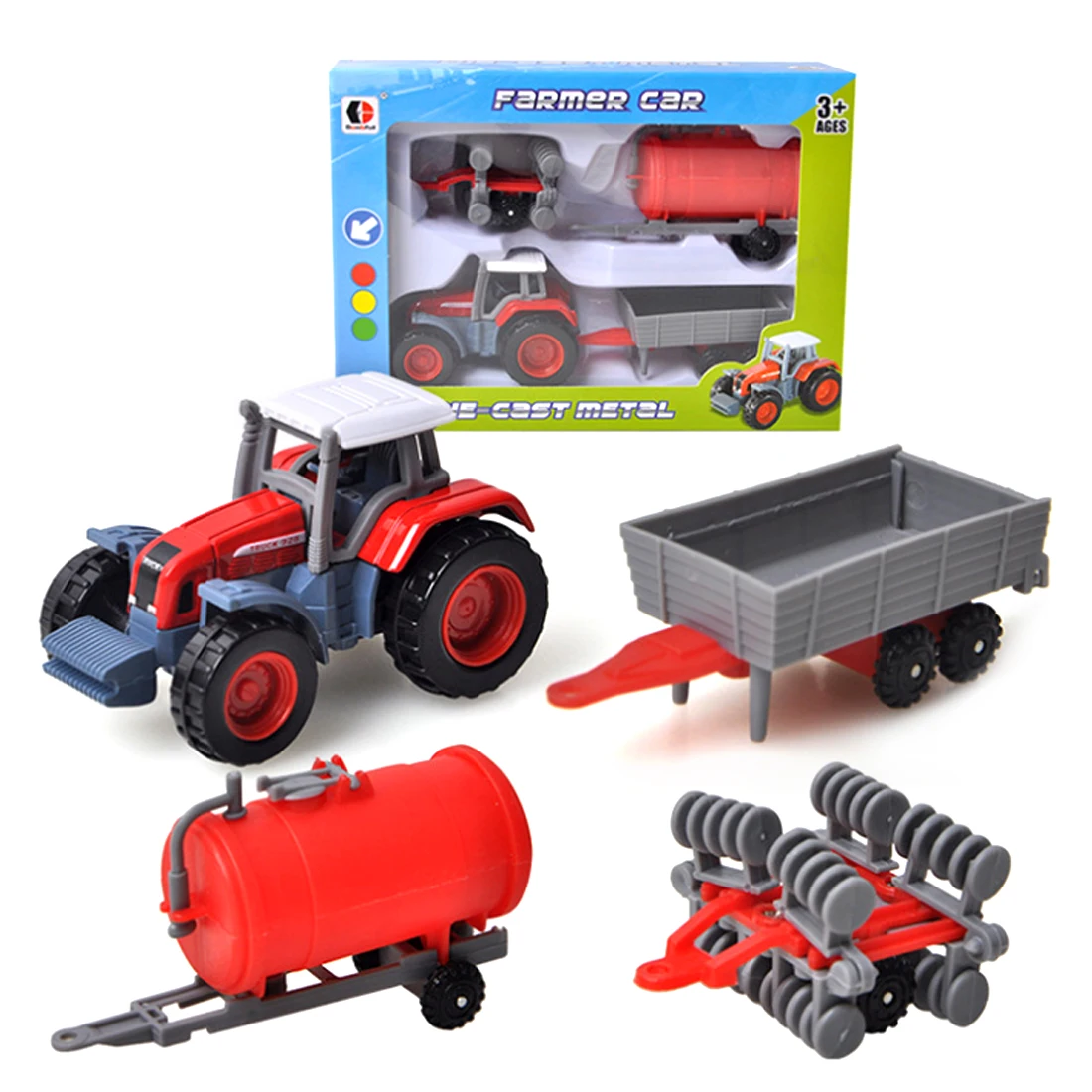 

Children Vehicles Toy Set Sliding Alloy Farmer Cars Vehicles Toys Three Combination Suits Set for Kids - Headstock Color Random