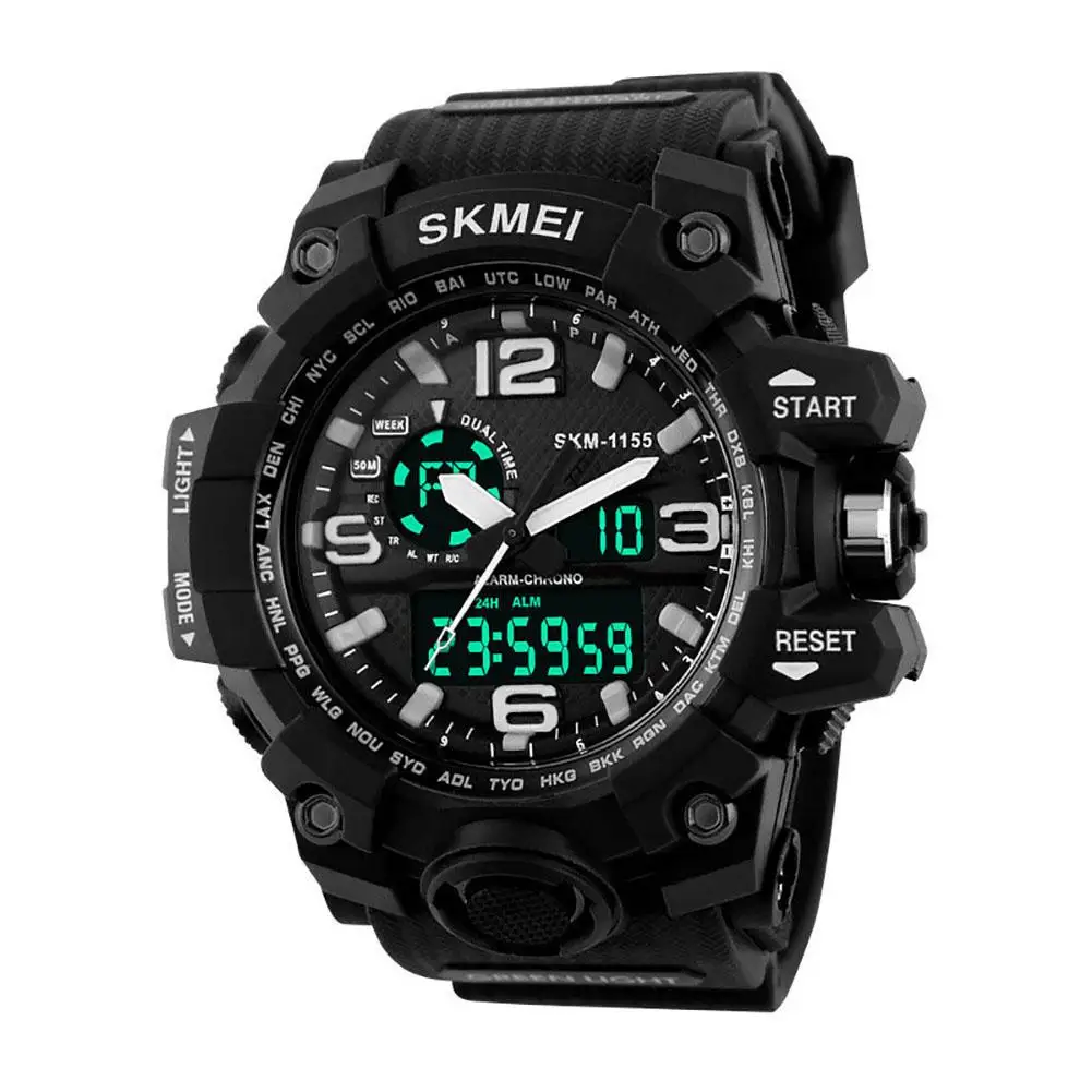 

Sports Waterproof Military Dual Display LED Backlight Analog Quartz Wristwatch