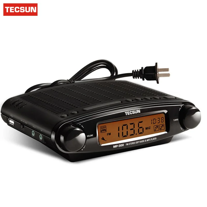 TECSUN MP 300 радио FM стерео DSP USB MP3 плеер настольные часы ATS будильник портативный