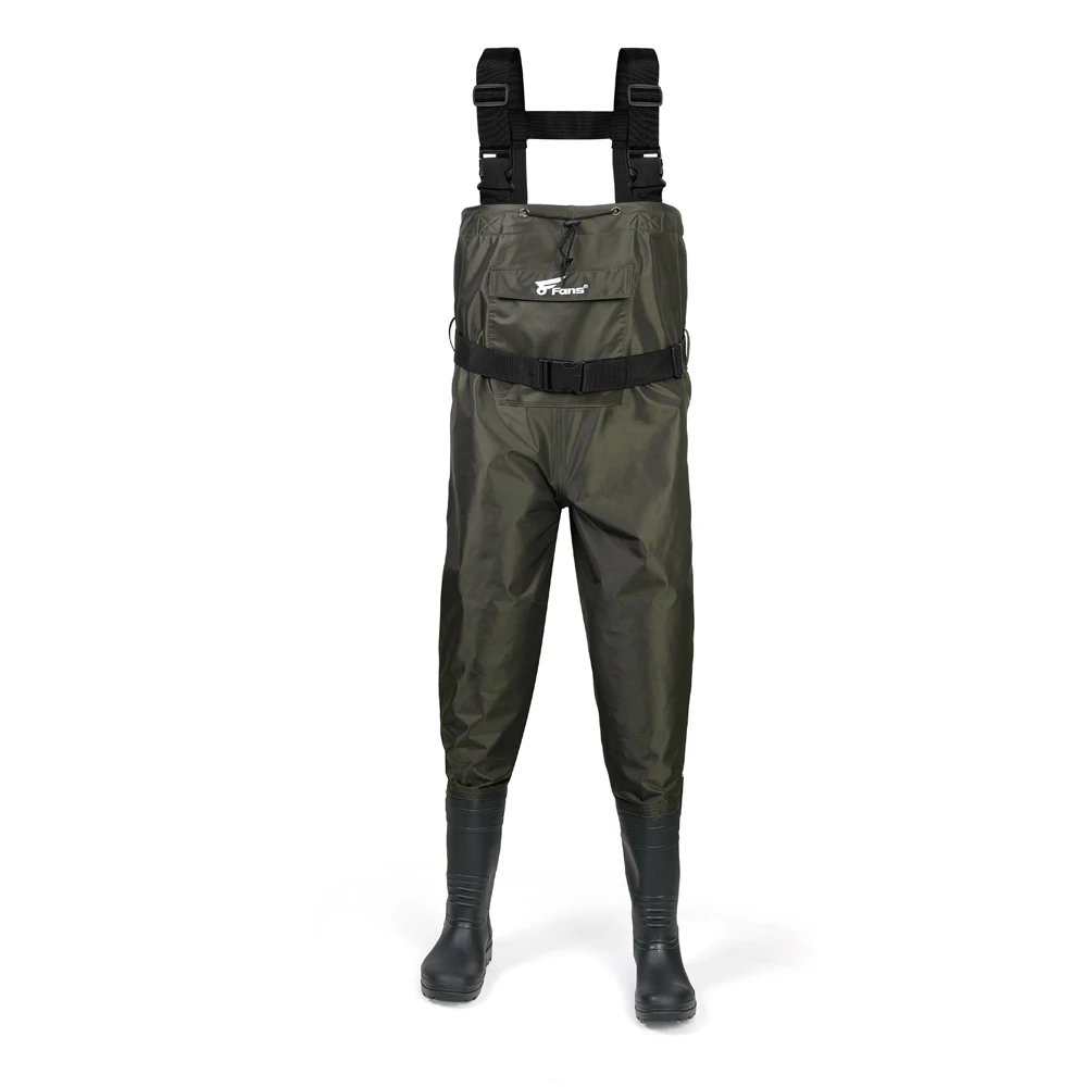 

8 Fans Mens PVC Waders Waterproof Nylon Bootfoot Fishing Chest Waders