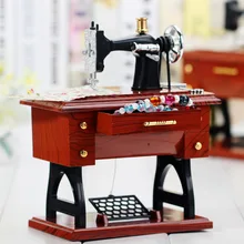 Classic Jewelry Box Musical Box Sewing Machine Music Box Birthday Christmas Gift Home Decor Miniature Craft Musical Boxes