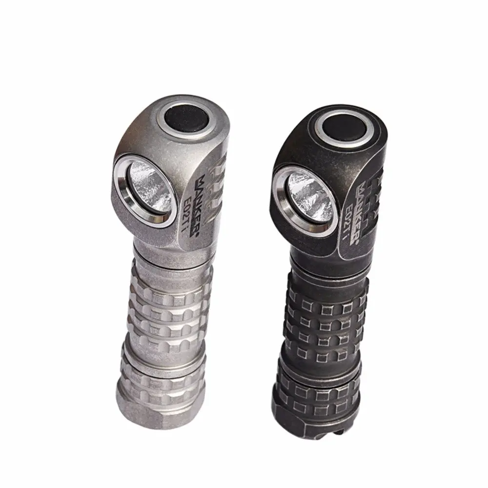  Manker E02 Ti Titanium Flashlight w Magnet Base 220 Lumens CREE XPG3 LED/Nichia 219C LED Angle Outd - 32969178776
