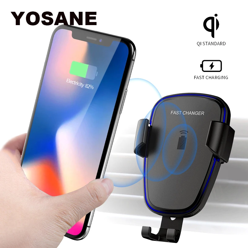  Car Mount Qi Wireless Charger For iPhone X 8 Plus Quick Charge Fast Wireless Car Charging Holder St