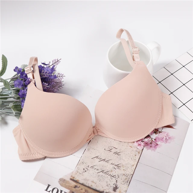 Front Closed Push Up Brassiere Panties Sexy Underwire Bra Set For Women  Underwear Solid Color Female Lingerie Briefs 