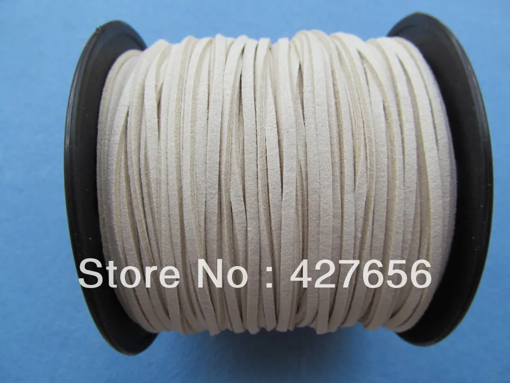

beige faux suede leather necklace and bracelet cord in 3mm wide LNBC0005-bg