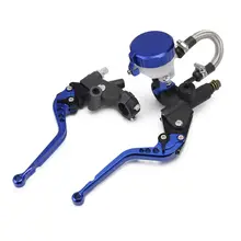 7/8'' 22mm 3 Finger Adjustable Universal Motorcycle Blue Hydraulic Master Cylinder Brake Clutch Levers Fluid Reservoir 125-600cc 7/8'' 22mm 3 Finger Adjustable Universal Motorcycle Blue Hydraulic Master Cylinder Brake Clutch Levers Fluid Reservoir 125-600cc
