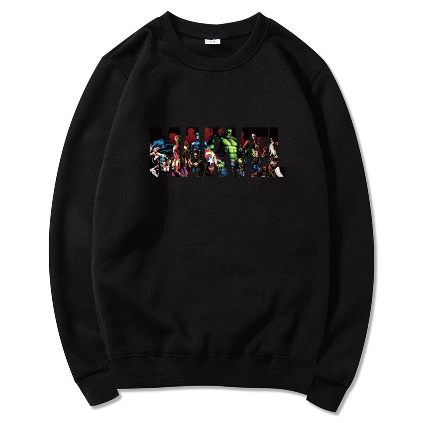 

2019 Newest Super Hero Marvel Sweatshirts Fashion Suprem Men Hoodies Marvel Cool Printed Sweatshirts streetwear Men Clothing 2XL