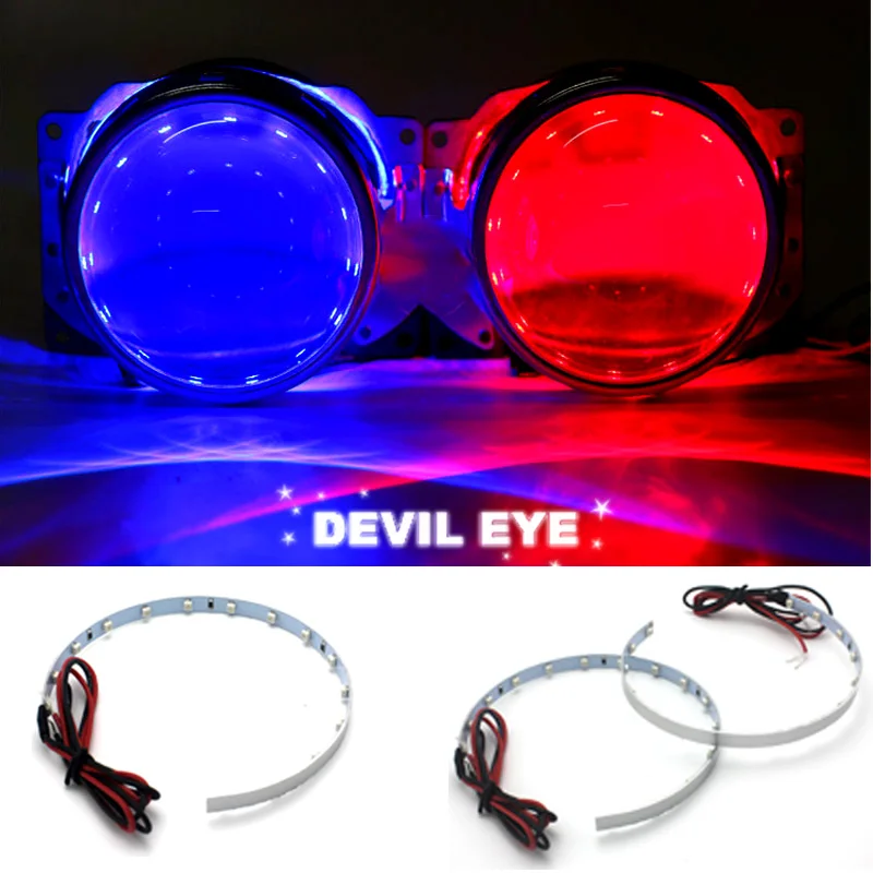 

2X Devil Eye Auto Headlight Halo Rings For Angel Eye LED Chips 60 SMD Car Fog light Motorcycle With Lam