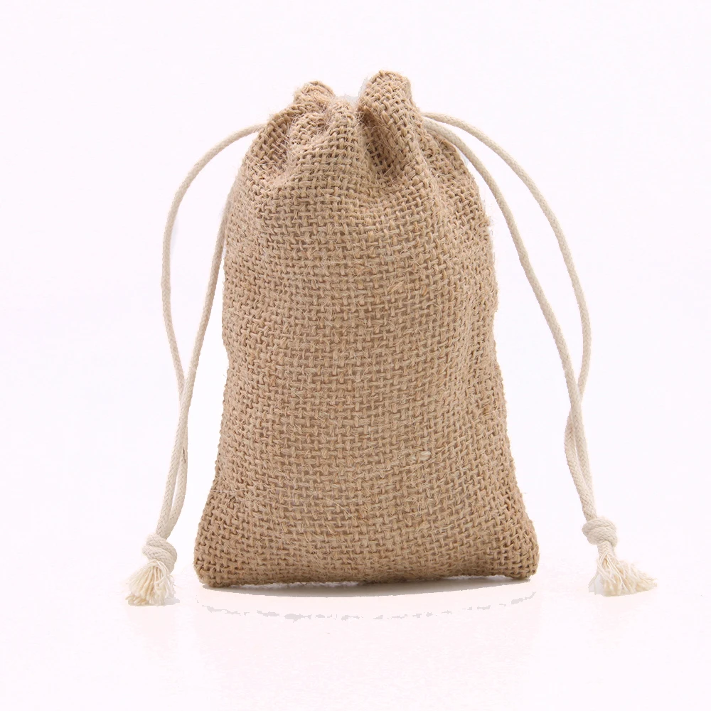 T086,Free Shipping,Jute Burlap Gift Drawstring bag,Burlap Sack