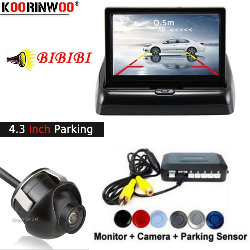 

Koorinwoo Dual Core HD 360 Camera Car Parking Sensor Reverse Backup Radar Revese Rear View Camera Car Monitor Blind Jalousie Kit