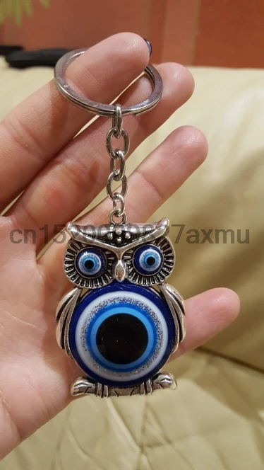 100 шт. синий сглаза Сова Lucky Charm защиты кисточка вешалка кристаллы брелок |