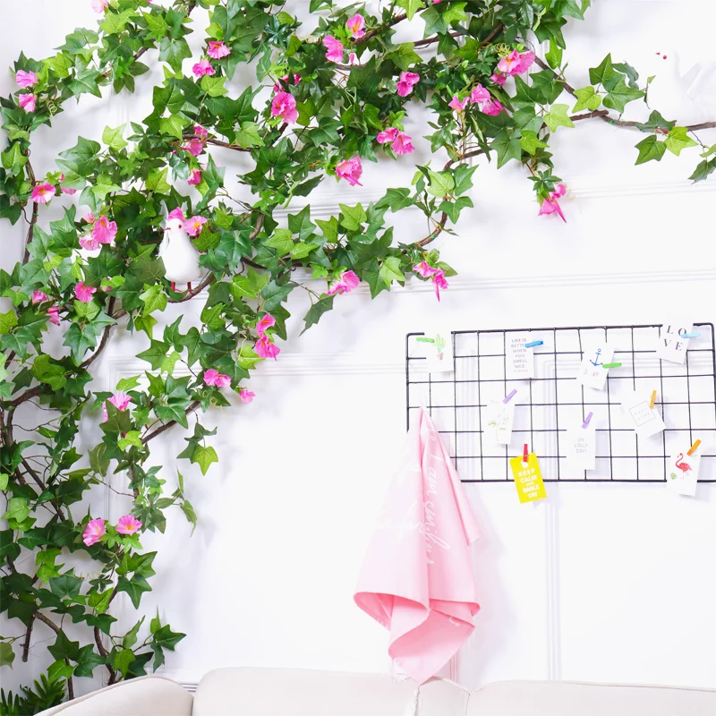 

vine decoration artificial Hanging Plant fake Green Plants Leaves boston ivy rattan tree branch fake Foliage home wedding decor