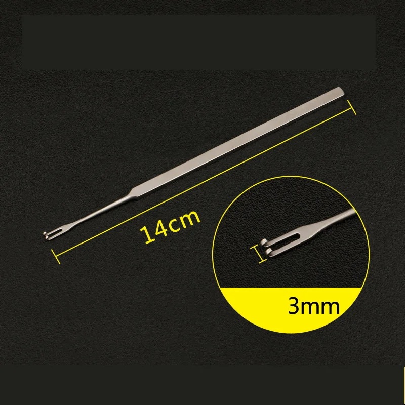 Stainless steel beauty plastic equipment fine eye bag hook eyelid pull hook type double claw double eyelid surgery tool - Цвет: L