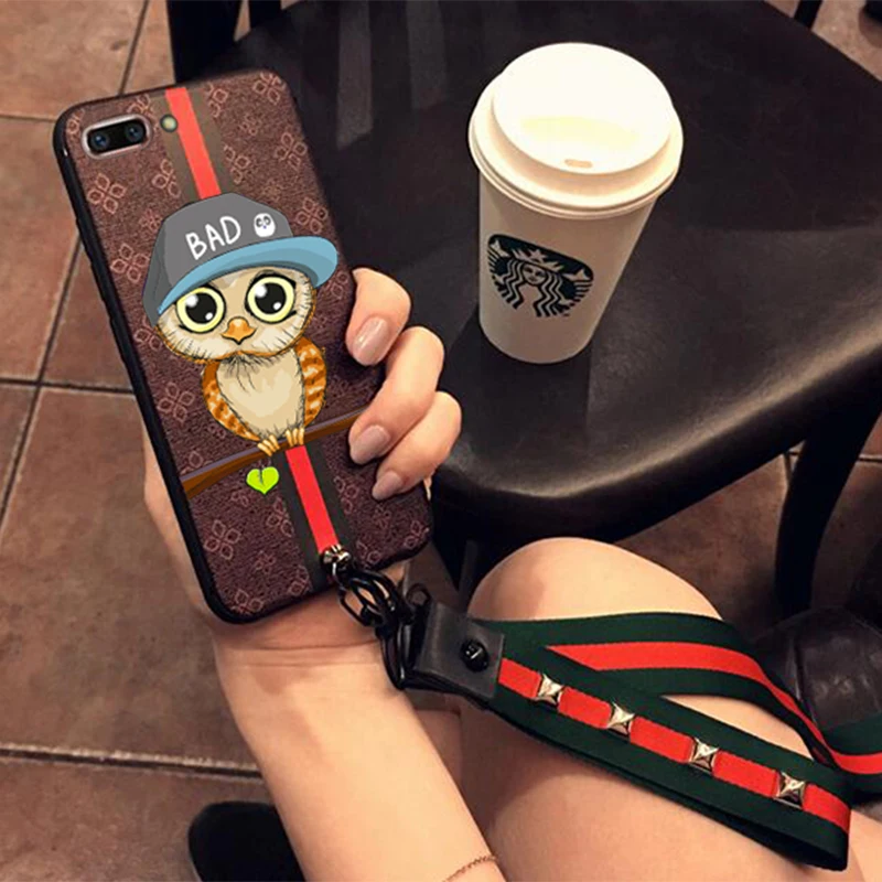 Для iPhone X мультфильм чехол для телефона с ремешок Высокое качество Мягкий ТПУ