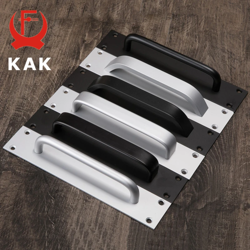 KAK Aluminium Alloy Black Door Handles Balcony Bedroom Kitchen Door Pulls Silver White Furniture Handle Hardware