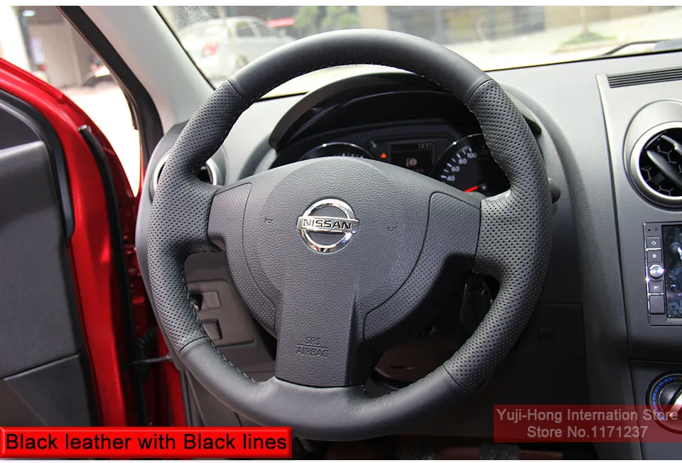 Автомобильный чехол на руль для Nissan Qashqai Rouge X-Trail 2010-2012 ручной работы из искусственной микрофибры