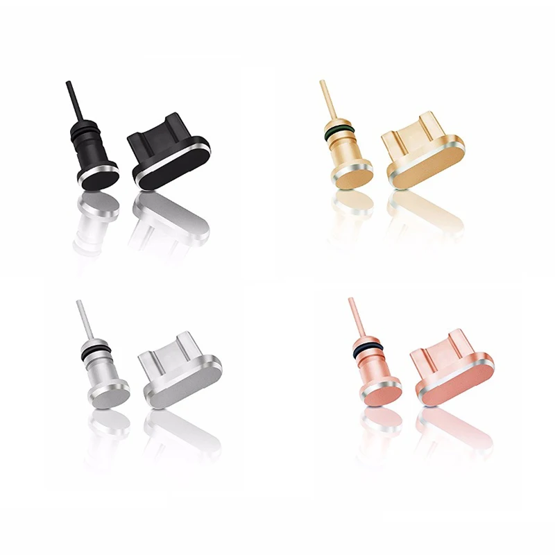 1 Set Logam DUST Plug Aksesoris Micro Pengisian Port + 3.5 Mm Earphone Jack Plug untuk Android Samsung Xiaomi LG Ponsel
