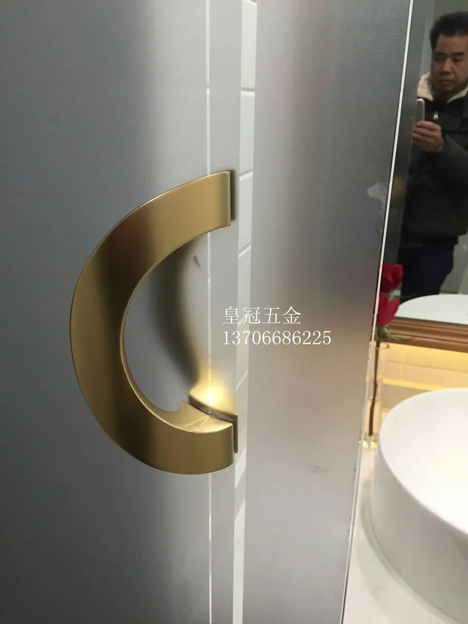 Solid Aluminum Alloy sliding door handle door to door handle shower