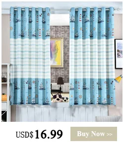 Синий замок шторы в средиземноморском стиле стиль для гостиной Короткие шторы для детская спальня окно полуштора