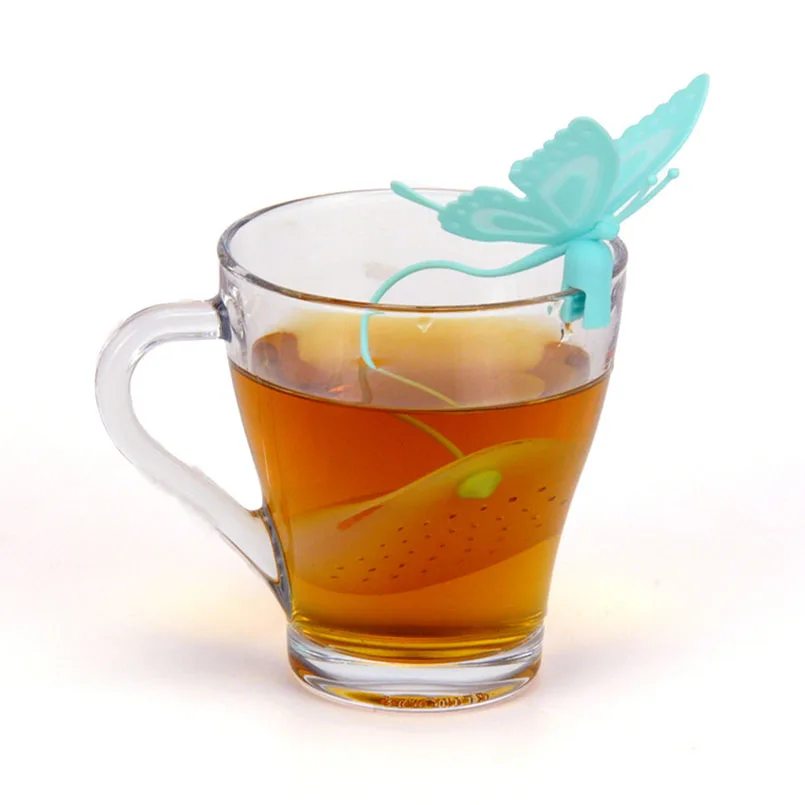 

Colorful Butterfly Silicone Tea Bag Reusable Flower Tea Strainer Coffee Filter Spice Infuser Buckle Creative Tea & Coffee Tools