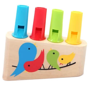 

Kids Musical Instruments Toys Rainbow Panpipe Wood Whistle Birds Whistling Toy Early Educational Toys For Baby Boys Girls Gift