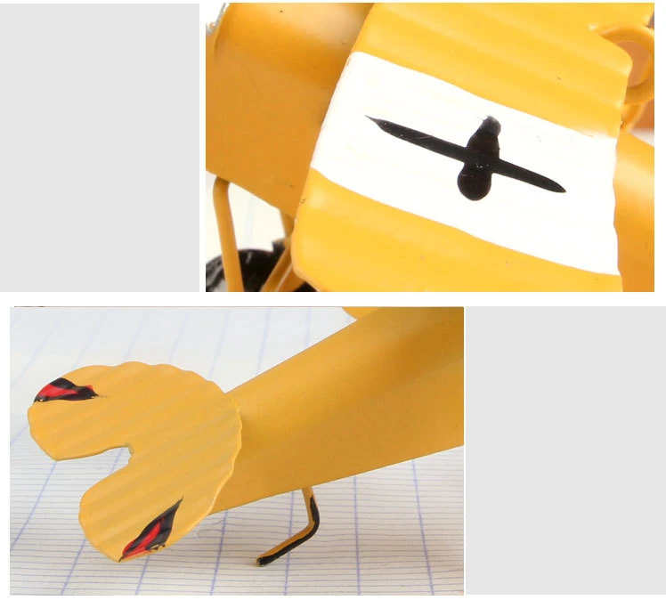 Ремесленные искусства и ремесла Железный ретро самолет фигурки металлический самолет модель винтажный планер биплан миниатюры самолет для детей