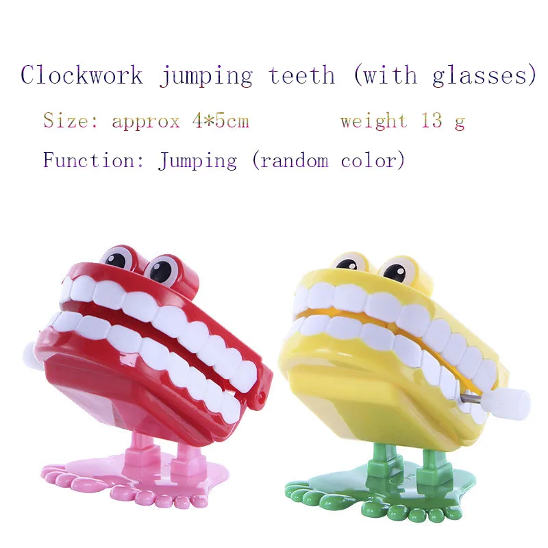 Ностальгическая детская заводная игрушка забавная игрушка заводные прыгающие зубы Детские креативные Веселые ужасы, пародия, игрушка в подарок