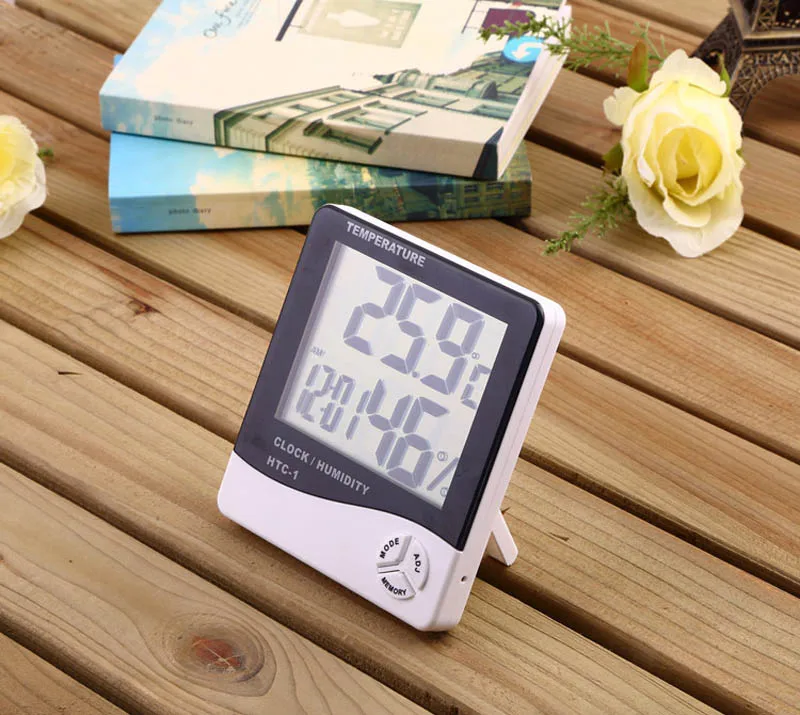 Digital Room LCD Thermometer Electronic Temperature Humidity Meter Hygrometer Weather Station Indoor Alarm Clock HTC-1 (6)