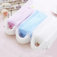 40 шт./упак. одноразовая Нетканая черная маска для лица медицинская зубная Ушная петля против пыли грипп хирургические респираторные маски открытый рот