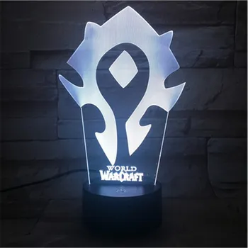 

LED World of Warcraft 3D Lamp The Alliance Tribal Signs Remote Control Night Light USB Decorative Table Lamp Children's Gift