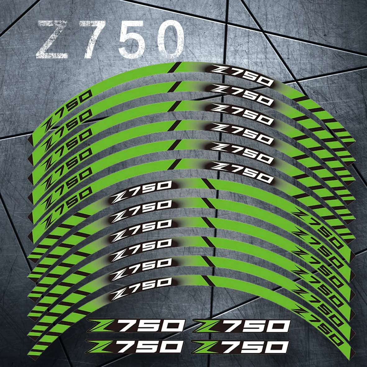 

Sell well Motorcycle 12 X Thick Edge Outer Rim Sticker Stripe Reflective Wheel Decals FIT ALL kawasaki Z750 z 750