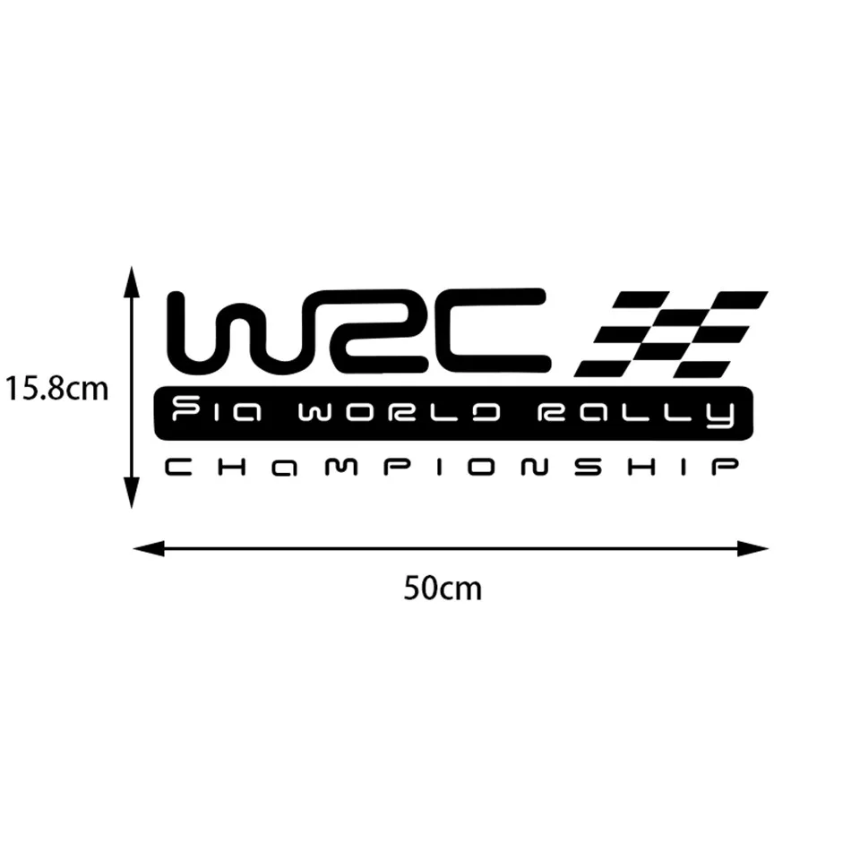 LOEN 2PCS! Waterproof Red Black White Sticker WRC World Rally Championship Sport Racing Car Styling Sticker BlackSilverLaser (5)