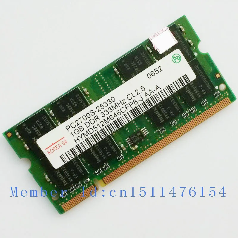 Vente 1 GB PC2700 DDR333 200PIN mémoire Portable ordinateur portable DDR RAM D origine authentique SODIMM Ordinateur Livraison gratuite