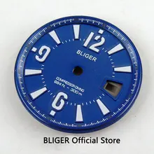 Высокое качество 31,5 мм синий циферблат белый Знаки циферблат подходит для приблизительный срок поставки: 2824 2836 Miyota 8215 8205 движение D7