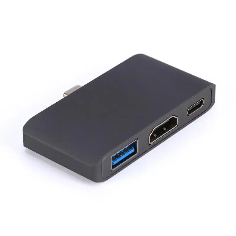 3 в 1 USB3.1 концентратора USB-C Тип-C USB3.0+ 4 K HDMI+ PD USB-C адаптер конвертер HDMI 4 K HD для Nintend переключатель игровой консоли - Цвет: Черный