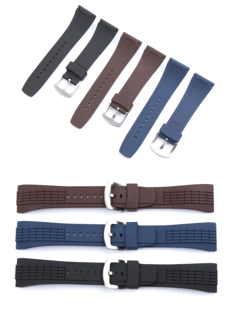 26 мм чёрный; коричневый ремень водостойкие резиновые замена Браслет для часов специальные популярные с сталь булавки Пряжка для VELATURA 4LJ7KB