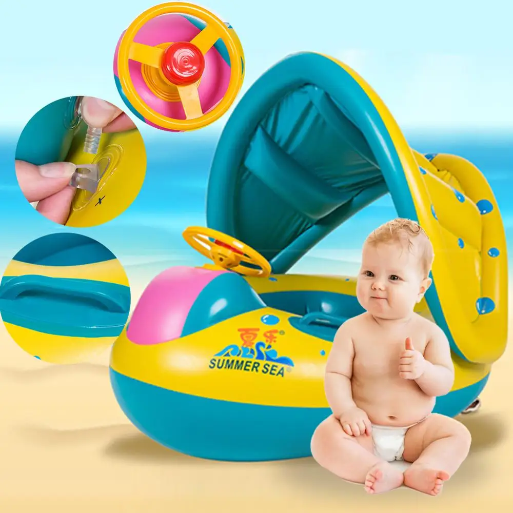 

Kids Baby Summer Swimming Pool Swimming Ring Inflatable Swan Swim Float Water Fun Pool Toys Swim Ring Seat Boat Sport