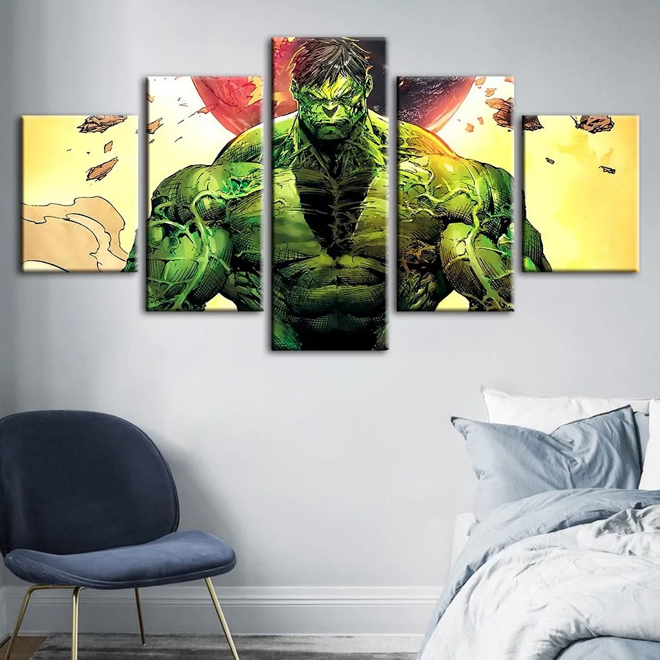 

Hd Print Modular Picture Wall Artwork Marvel Comics Hulk Home Decor Movie Posters The Avengers Canvas Painting Children Bedroom