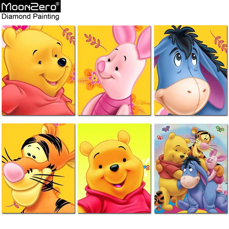

Winnie Pooh 5D Diy Diamond Mosaic Diamond Painting Cross Stitch Kit Diamond Embroidery Square Drill Cartoon Home Decoration Gift