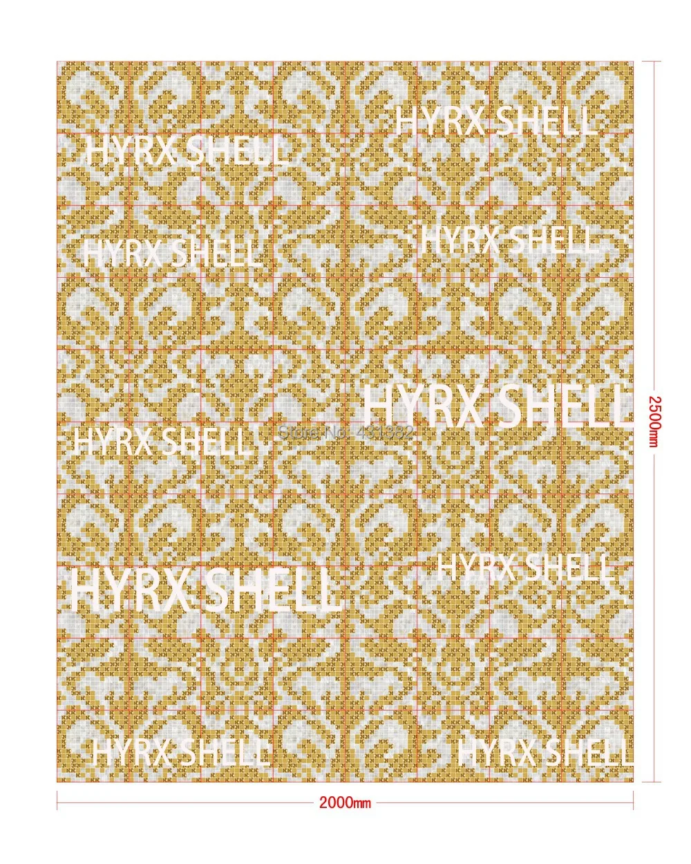 

Free Shipping shell mosaic tiles mesh with seam Pteris figure home improvement background wall white and gold Background color