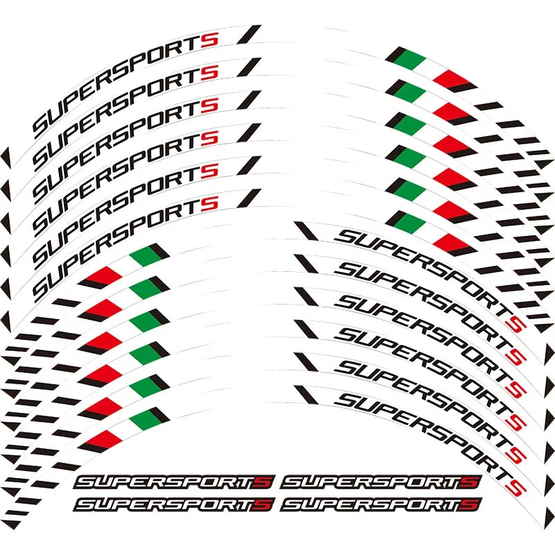 12 X толстый край внешний обод стикеры колеса в полоску наклейки FIT DUCATI super sport supersport s 939