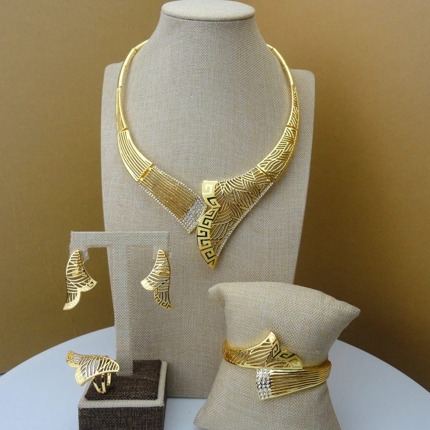 Yuminglai 2019 New Arrival Luxury American Rhinestone African Jewelry Sets FHK5437
