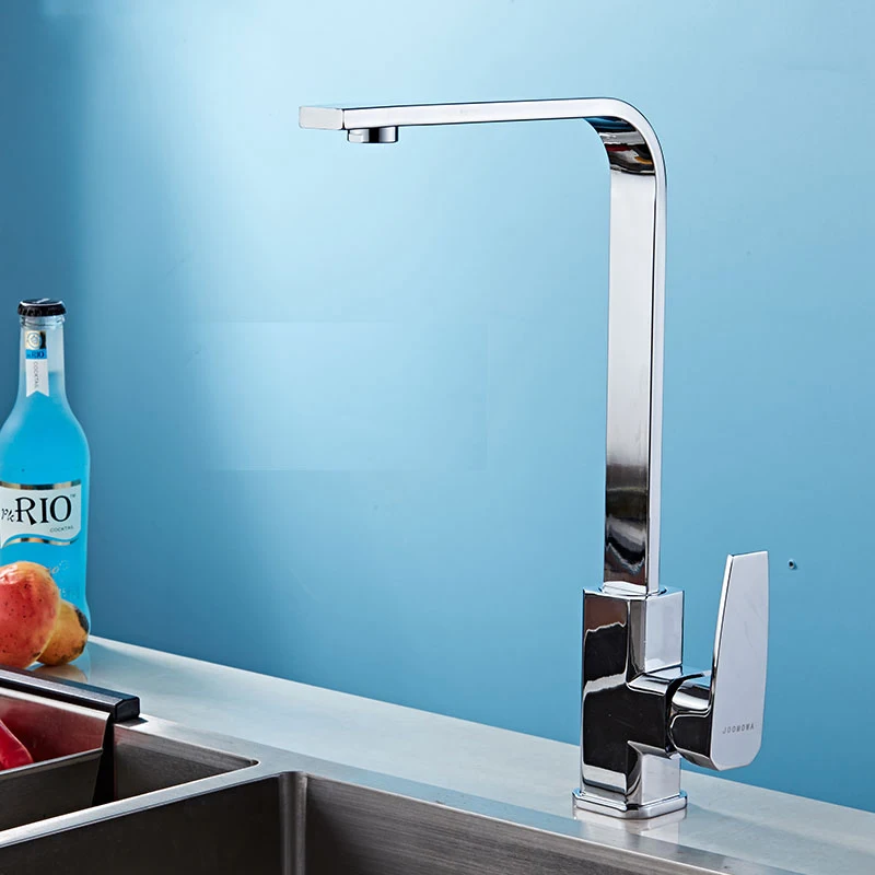 JOMUWA смесители для кухни смеситель для горячей и холодной воды из полированной меди или хрома матовая отделка 360 градусов вращение одной ручкой