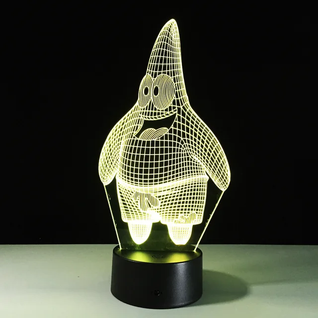 Cartoon Lamp Acrylic 3D LED Night Light USB 3D LED Table Lamp for Baby
